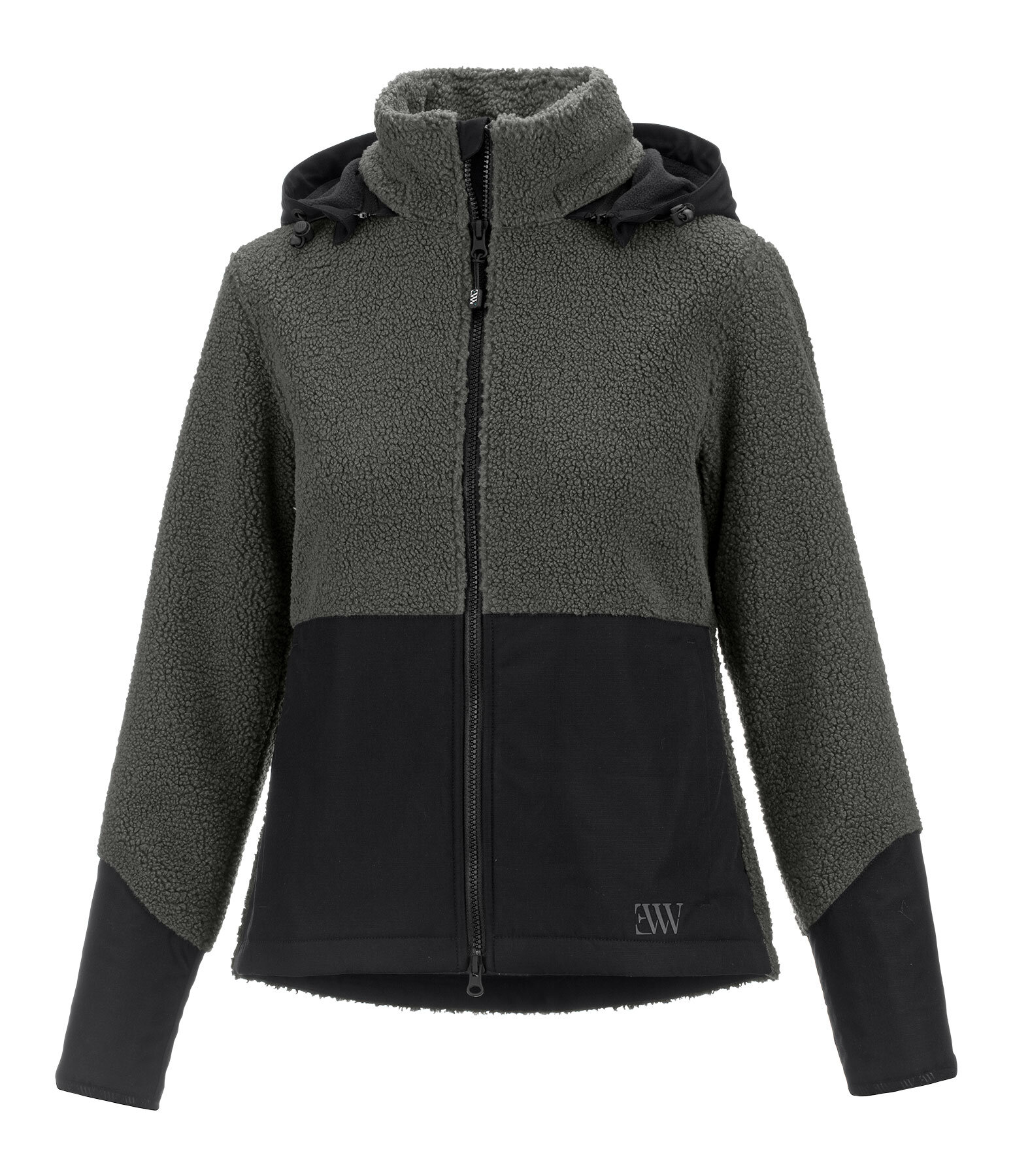 Sherpa-fleece jas met afneembare capuchon