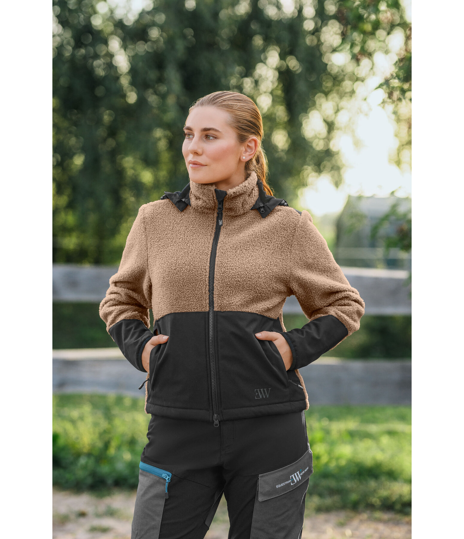 Sherpa-hoodie met afneembare capuchon