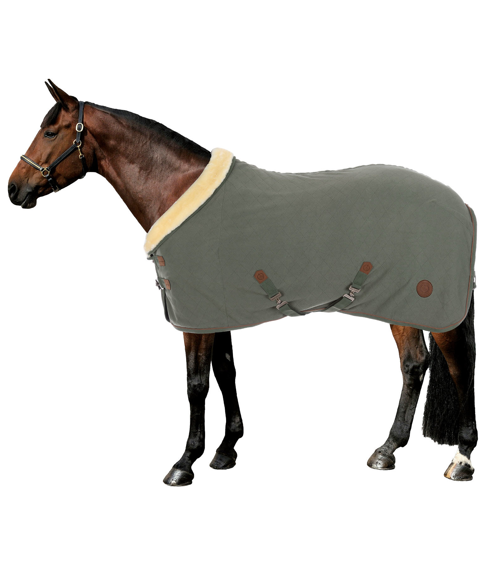 fleece zweetdeken Timeless Elegance met teddyfleece kraag