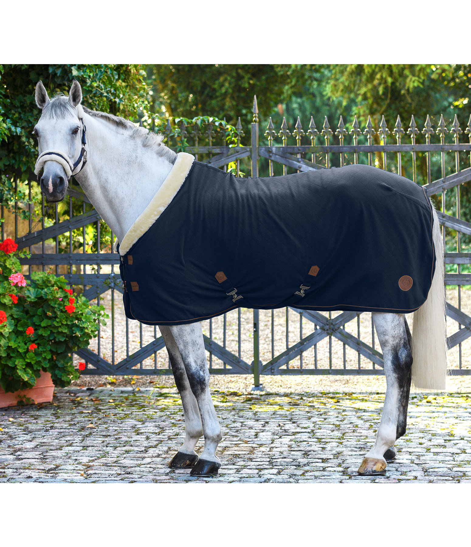 fleece zweetdeken Timeless Elegance met teddyfleece kraag