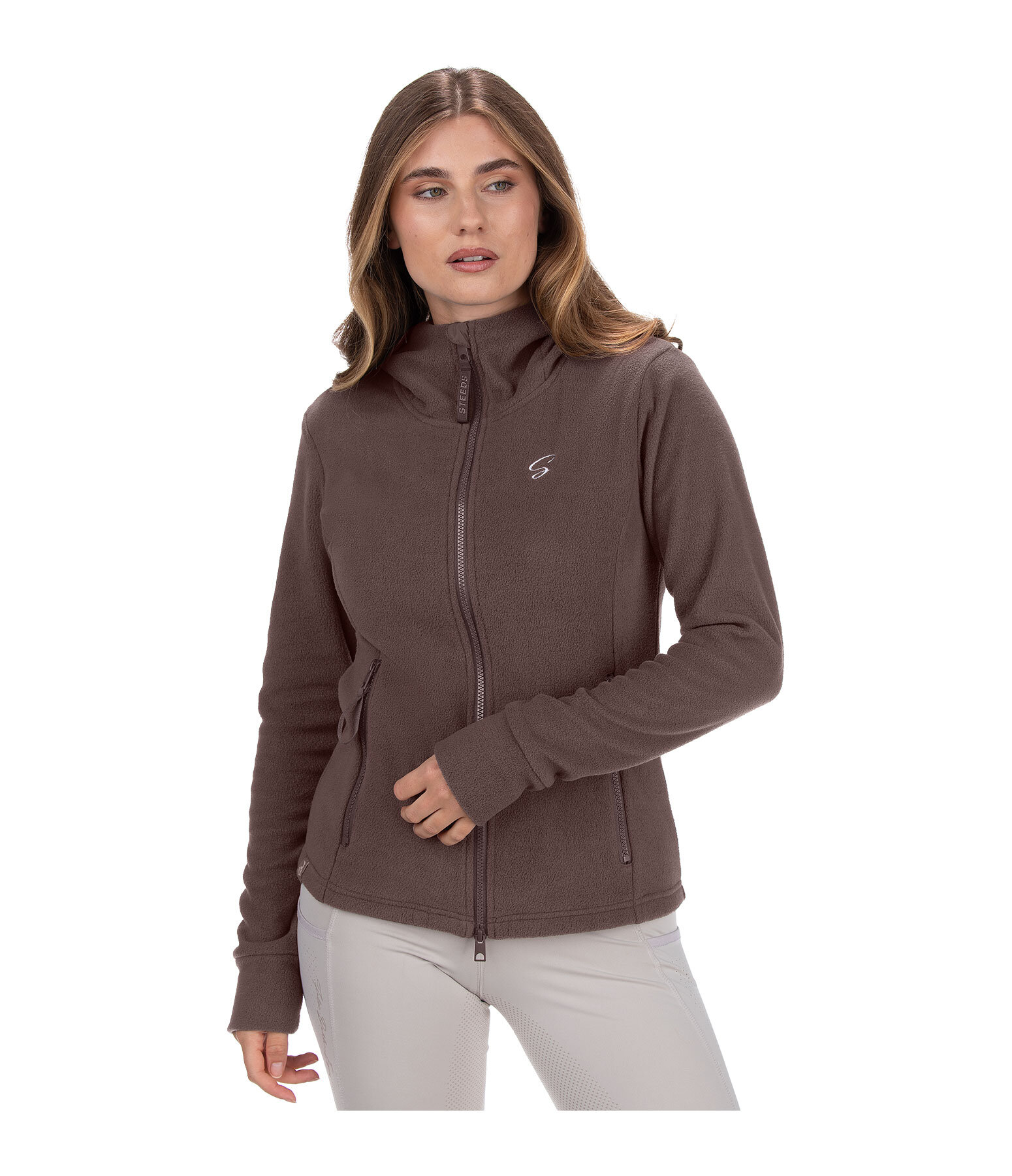 fleecejas Kat met capuchon