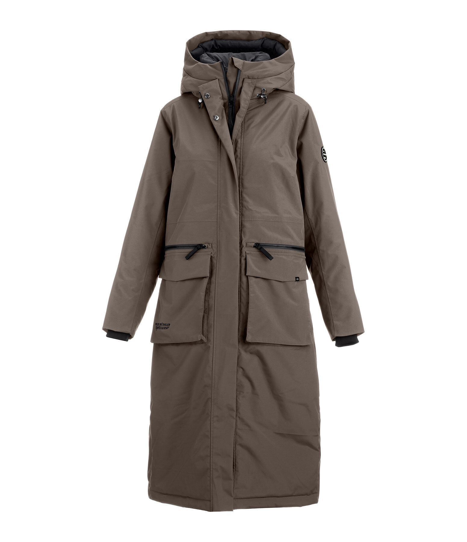 functionele lange parka Claudi met capuchon