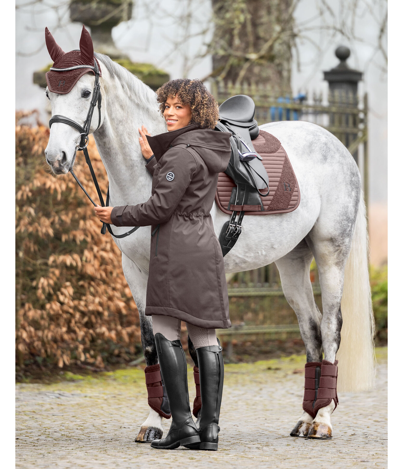 softshell rij-jas Aurelie met capuchon