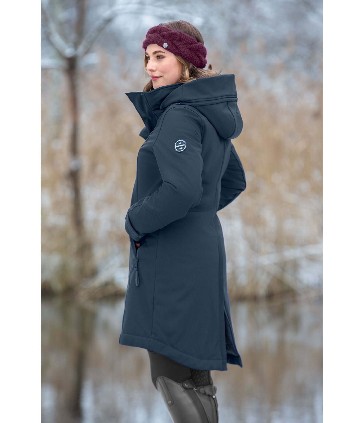 softshell rij-jas Aurelie met capuchon