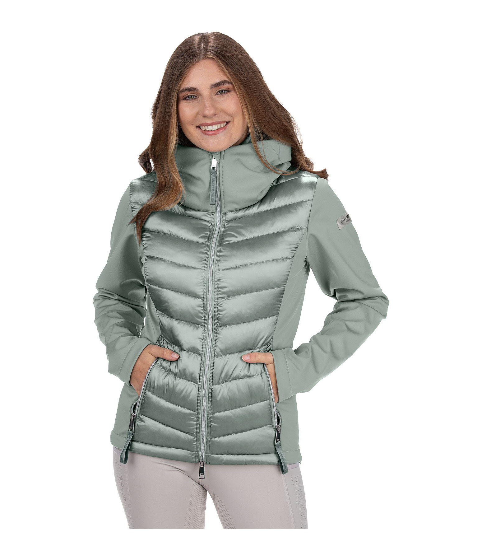 softshell combi rij-jas Cora met capuchon
