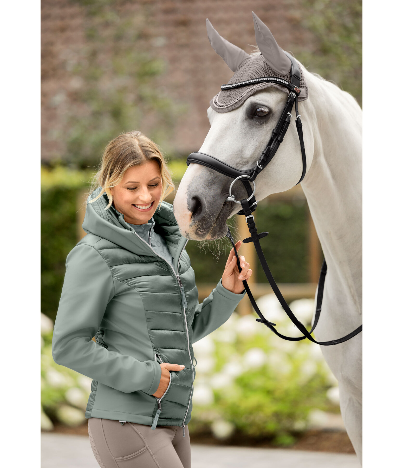 softshell combi rij-jas Cora met capuchon