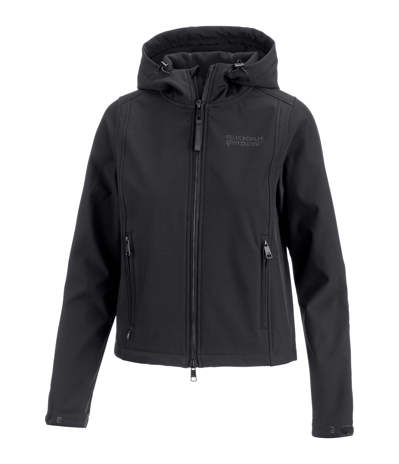 cropped softshell jas Hanne met capuchon
