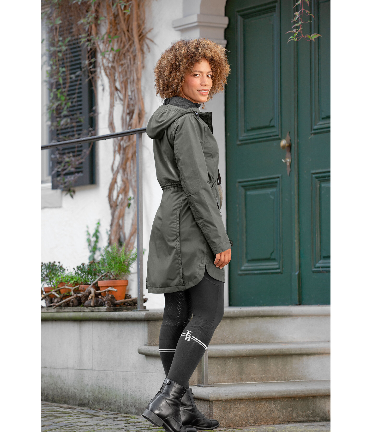 functionele rij-jas Jule Life Cycle met capuchon