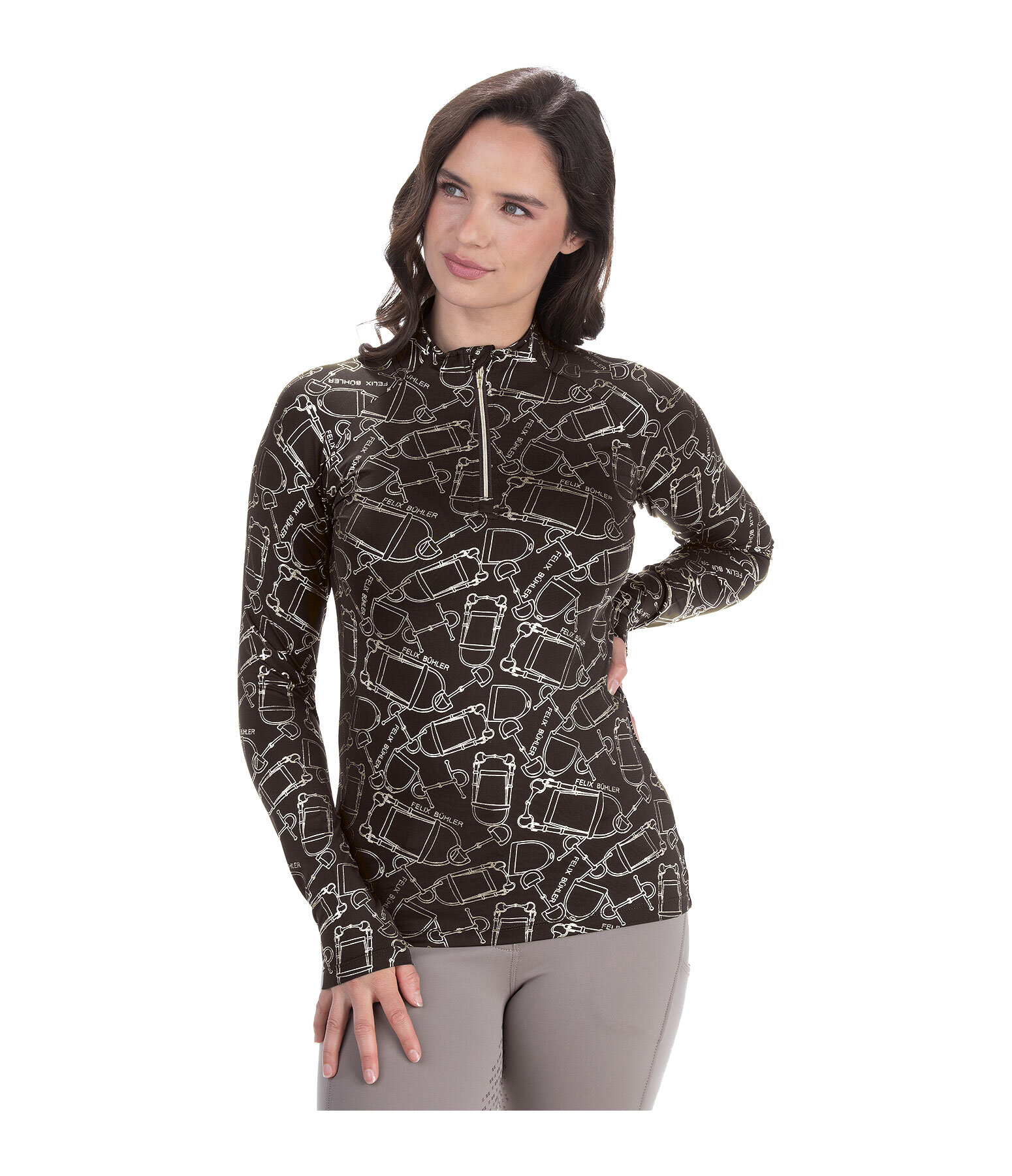 functioneel shirt met ritssluiting Julia