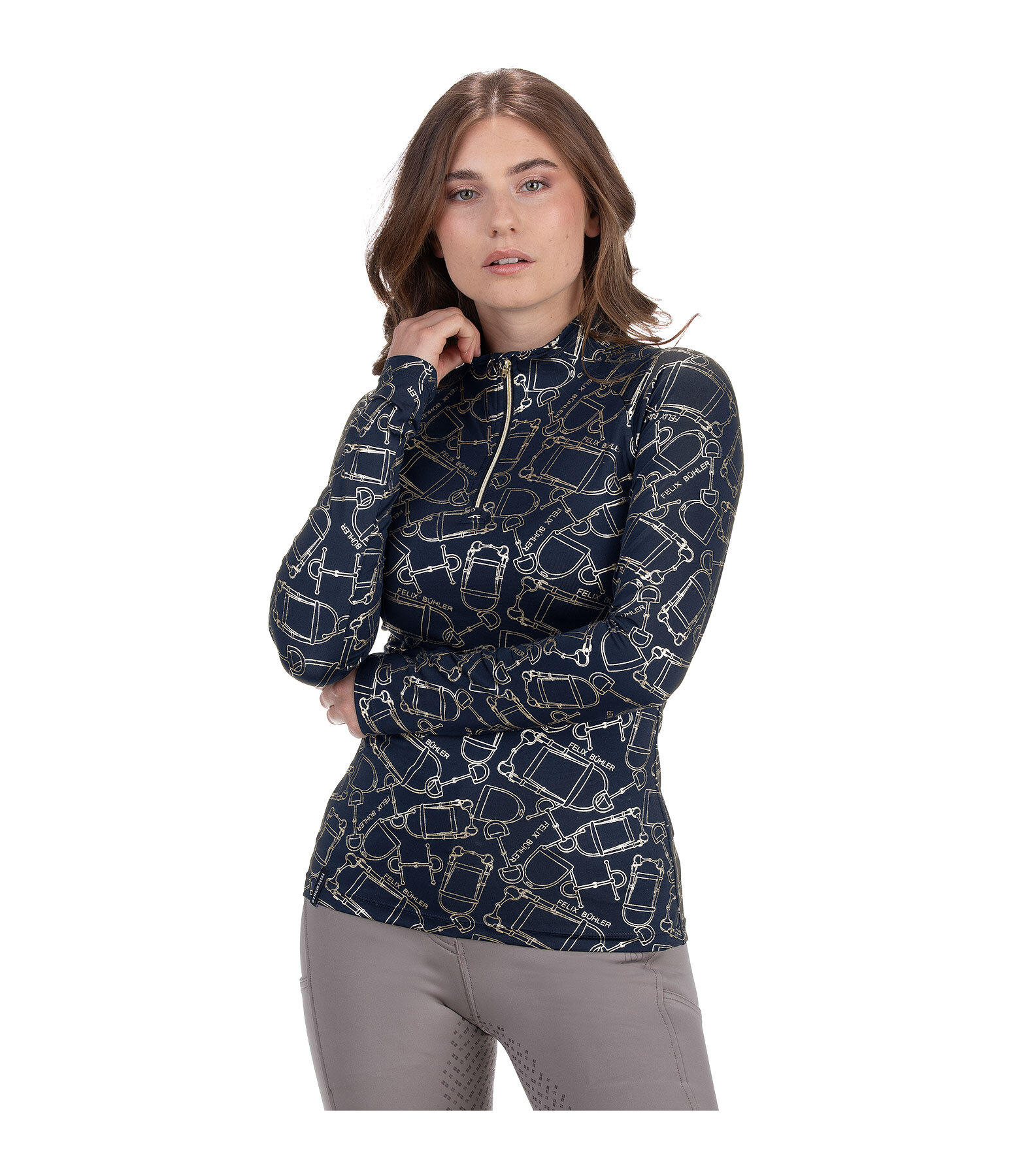 functioneel shirt met ritssluiting Julia