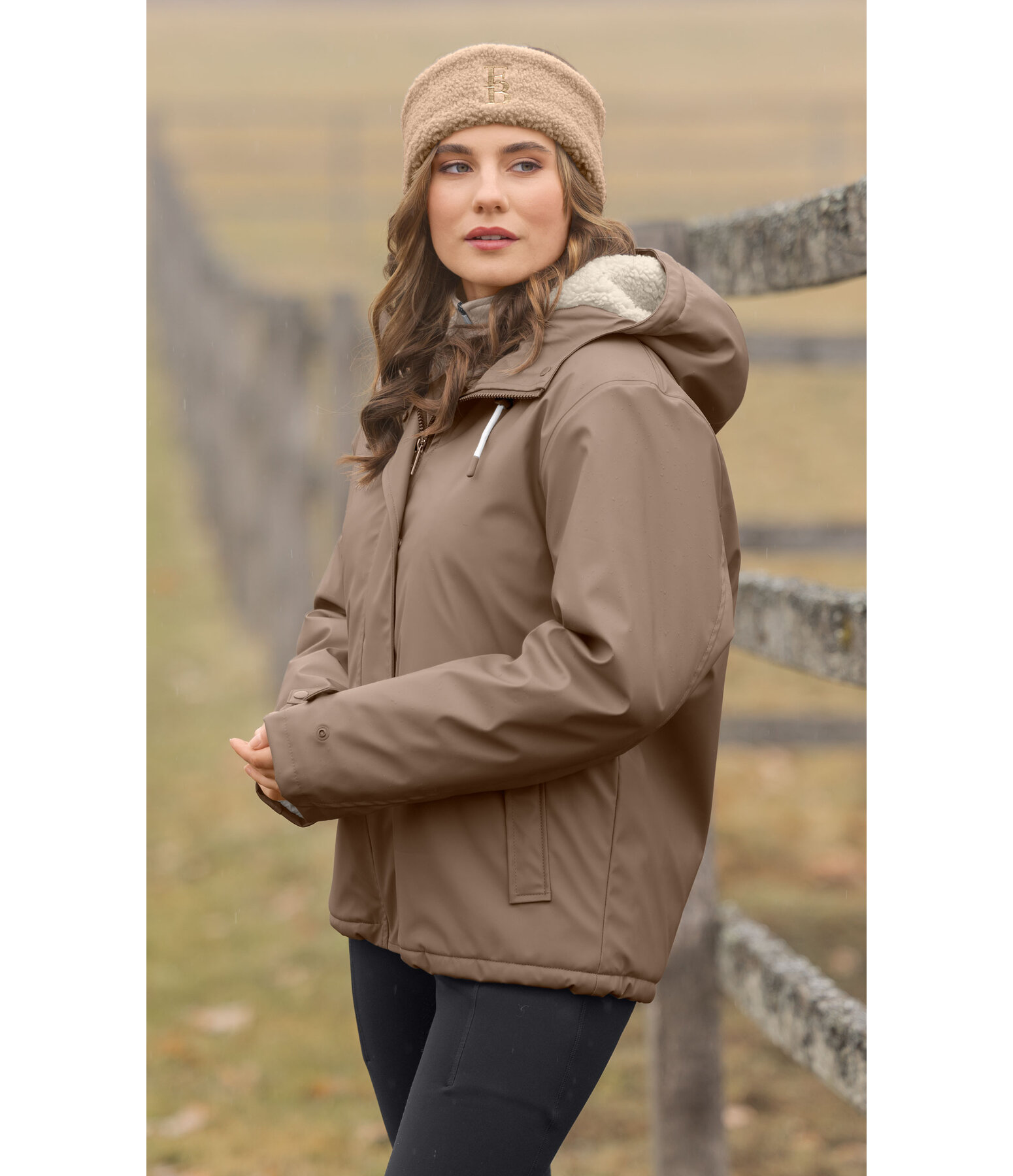 teddyfleece regenjas Nella met capuchon