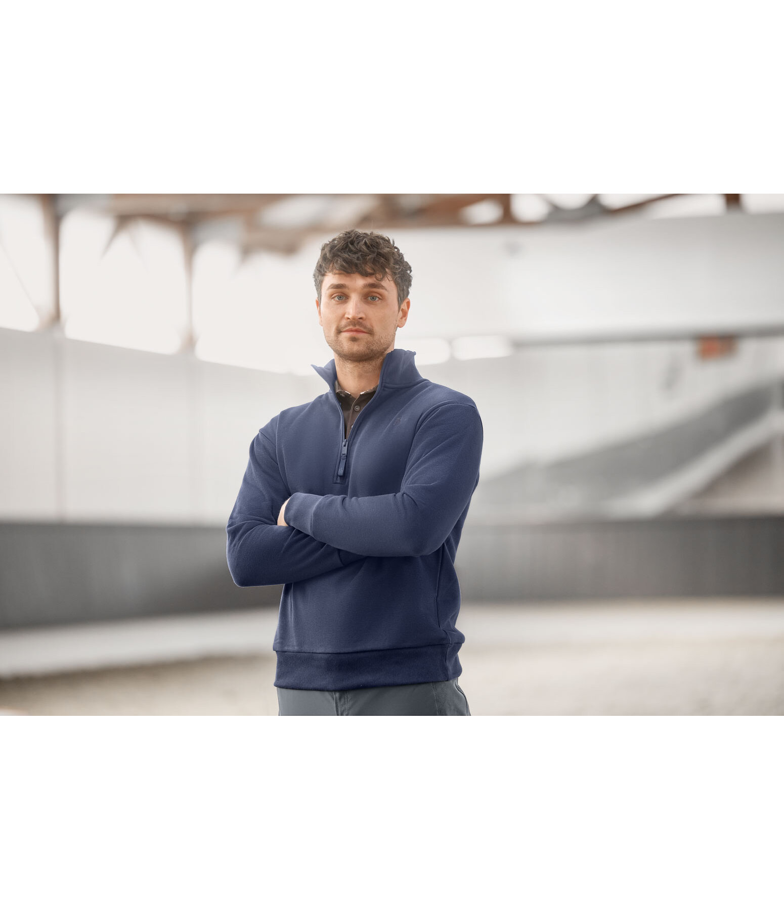 heren sweatshirt Portland met ritskraag