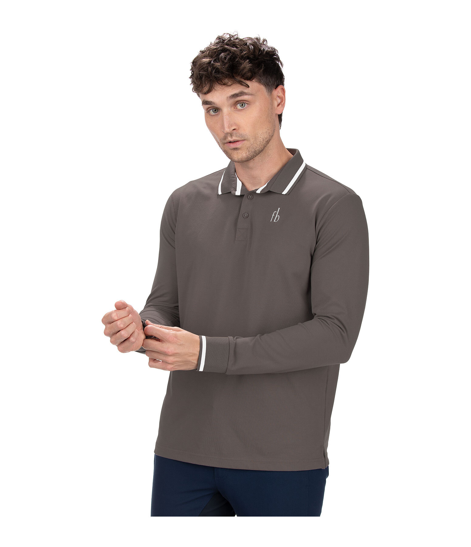 heren longsleeve poloshirt