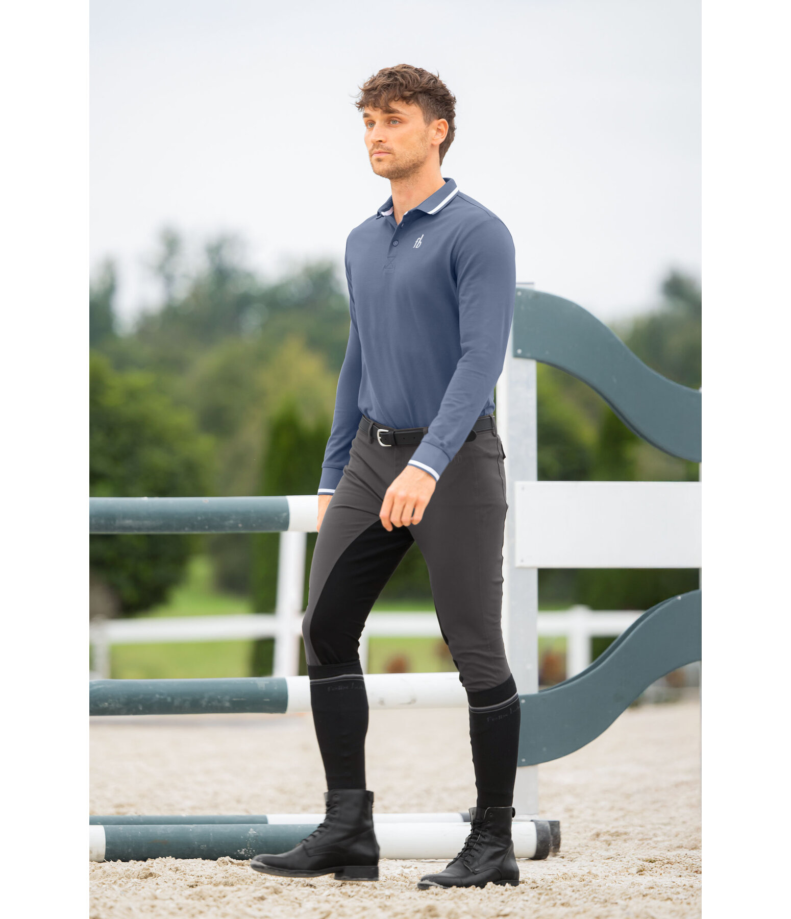 heren longsleeve poloshirt