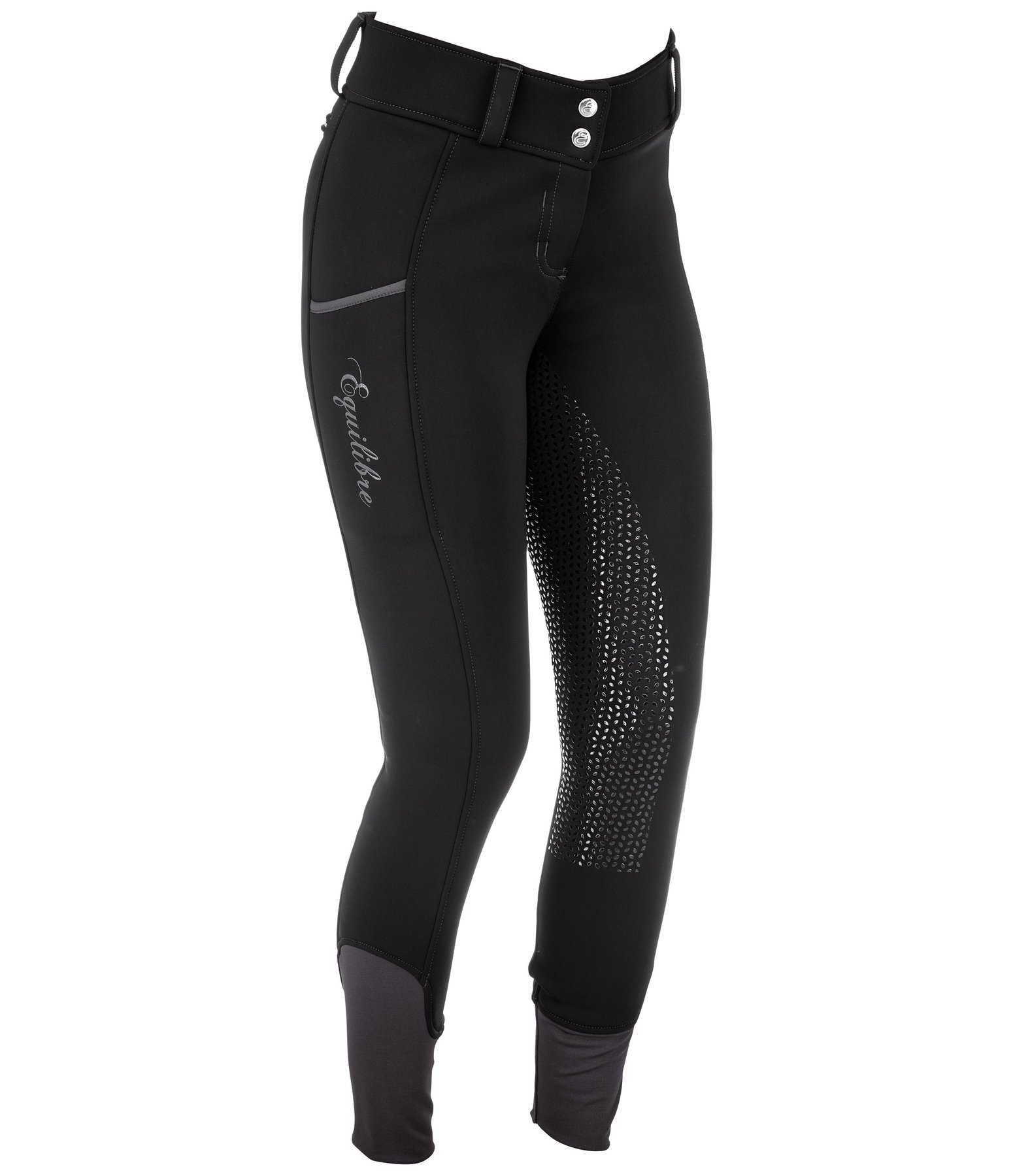 Zwarte thermo warmte legging met fleece voering maat 40/42 voor dames