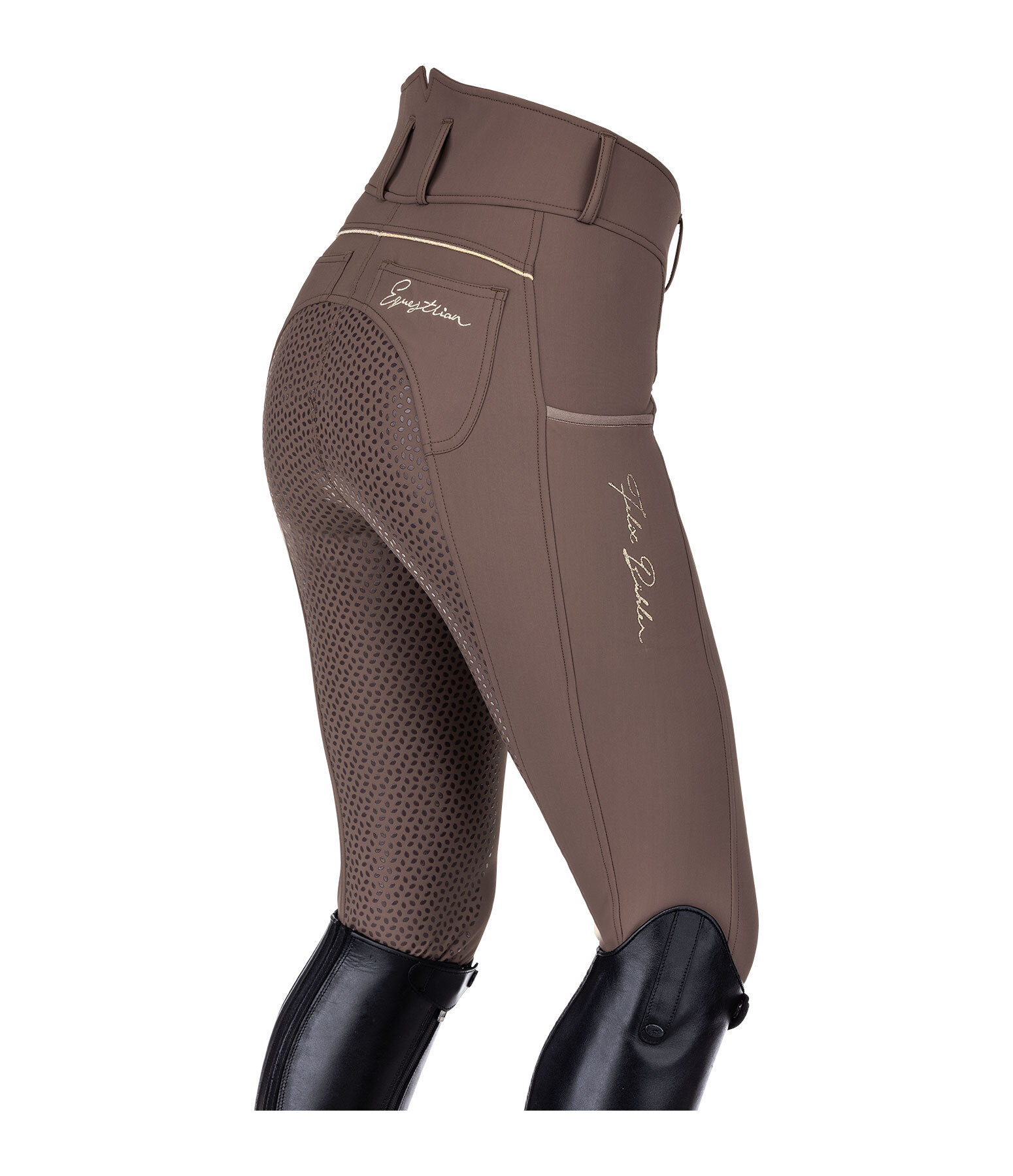 grip thermo Pro rijbroek Elodie met hoge taille en zitvlak