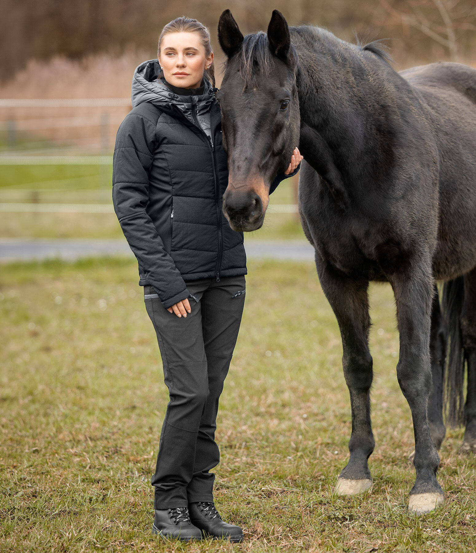 Dames-Outfit Outdoor-Combi bodywarmer in zwart