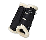 Anschmiegsame Dressurgamaschen mit Innenfutter aus weichem, weitmaschigem Distanzgewebe. Das Meshgewebe f�rdert die Luftzirkulat