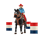 Barrel racing met cowgirl