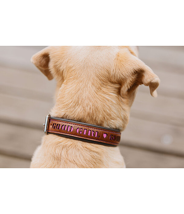 lederen hondenhalsband Good Dog