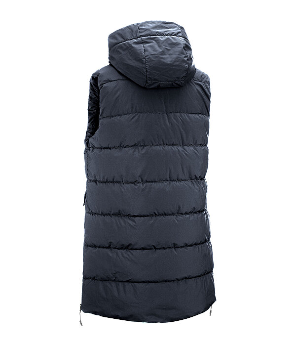 doorgestikte bodywarmer Akene met capuchon