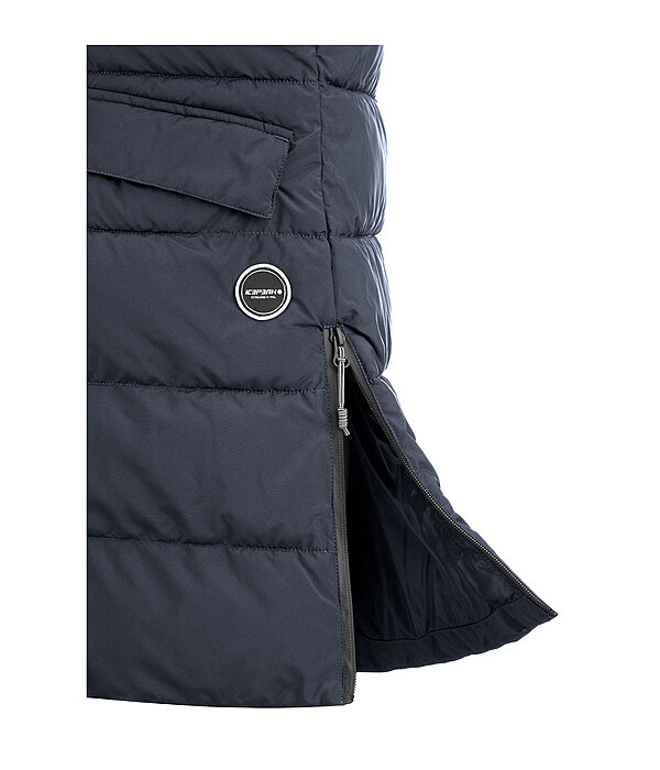doorgestikte bodywarmer Akene met capuchon