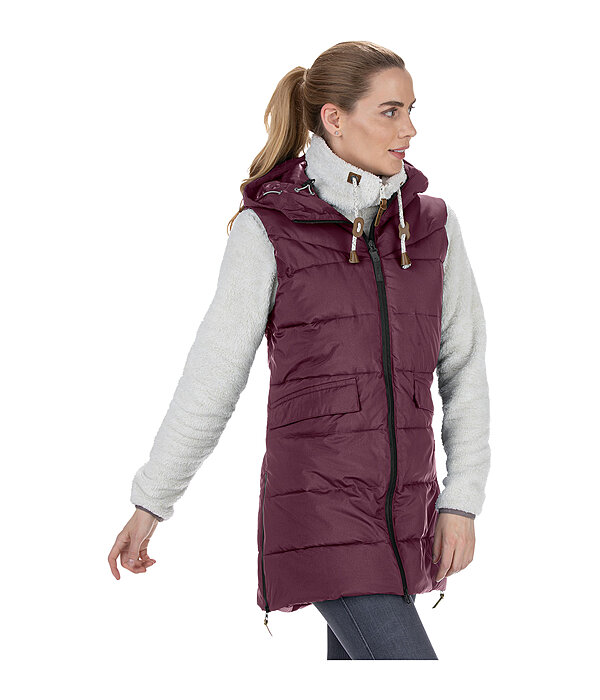 doorgestikte bodywarmer Akene met capuchon