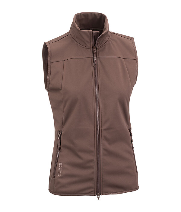 Sportliche Softshellweste aus dehnbarem 4-Way-Stetchmaterial. Winddicht und atmungsaktiv. Mit Stehkragen und unterlegtem 2-Wege-