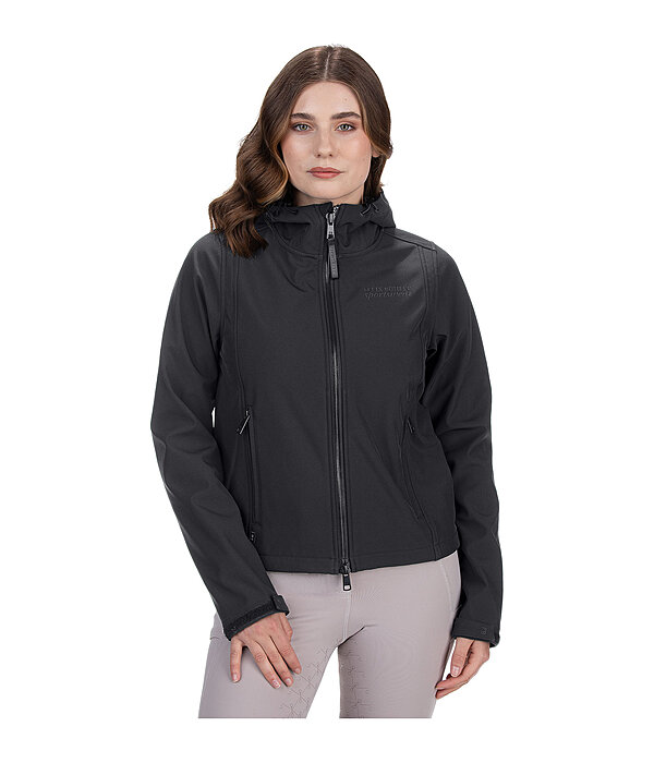 cropped softshell jas Hanne met capuchon