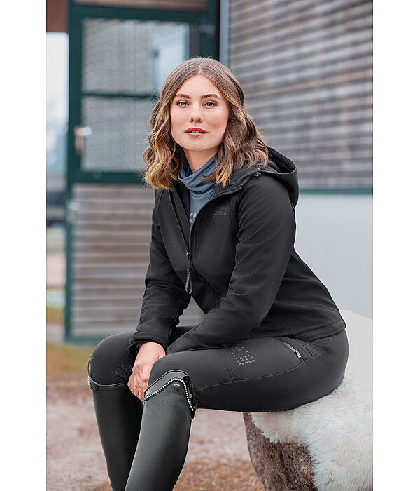 cropped softshell jas Hanne met capuchon