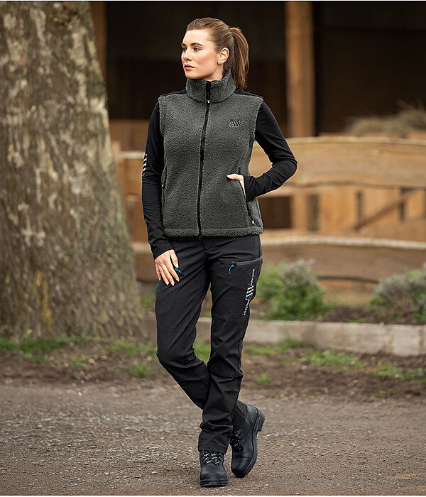 Dames-Outfit Sherpa-bodywarmer in forest