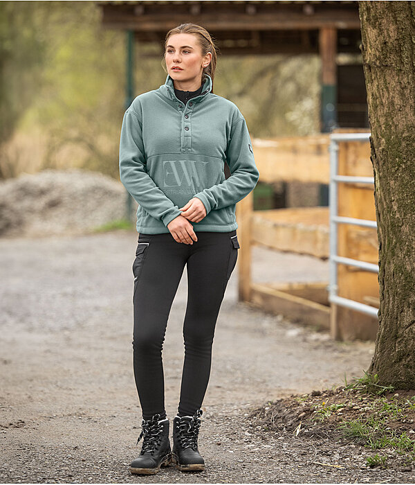 Dames-Outfit  Fleecepullover in dark matcha